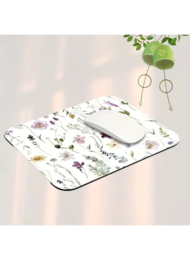 Square Flower Mouse Pad with Anti Slip Rubber Base Vibrant Floral Design White Background Office Desk Decor - Image 4