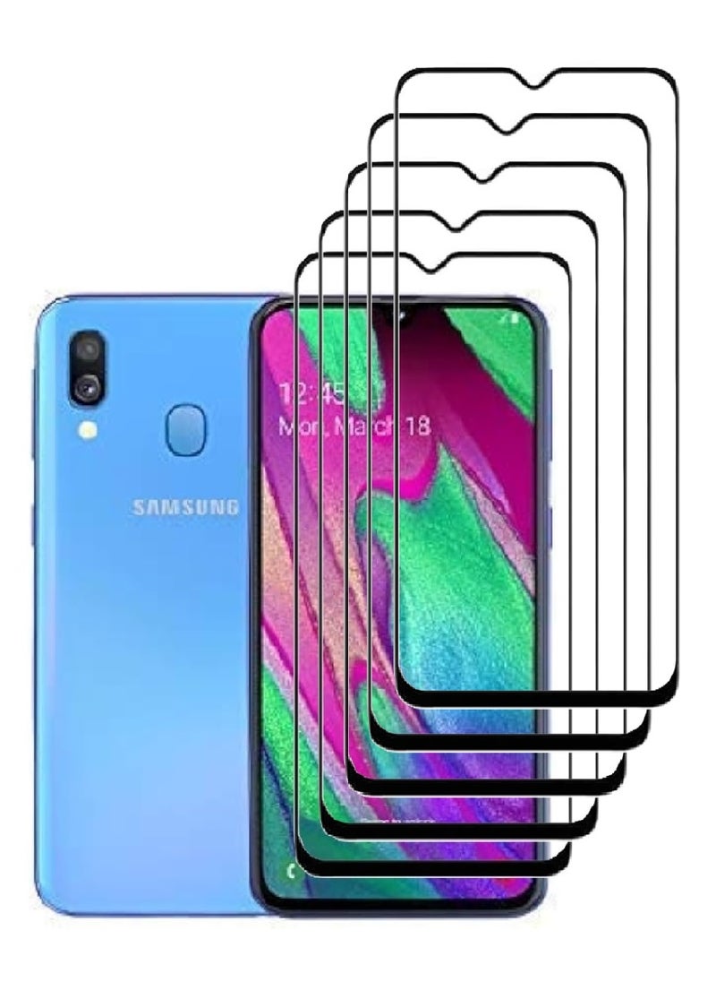 AINA 5 Pieces Tempered Glass Screen Protector 5D Designed For Samsung Galaxy A40 Full Glue Edge to Edge Full Screen Coverage And Bubble Free - Image 1