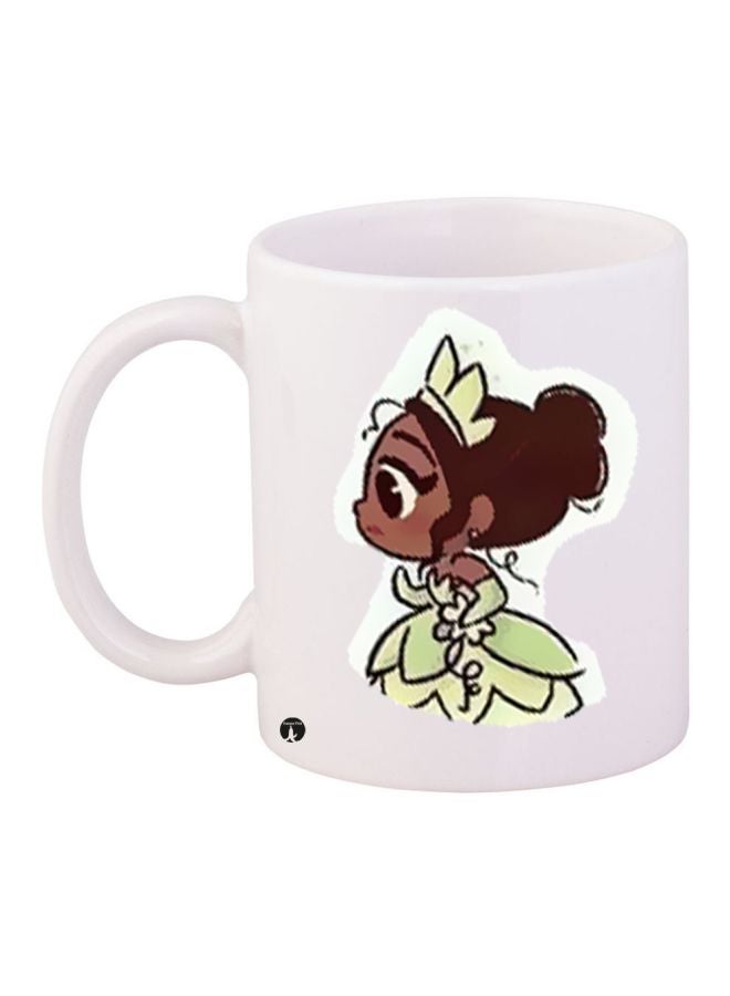 Printed Coffee Mug White/Brown/Green 11ounce