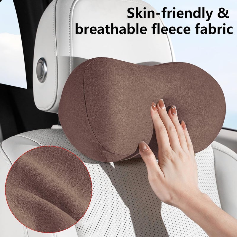 Dapucarin Ergonomic Memory Foam Car Neck Pillow - 2 Pack, Brown - Image 3