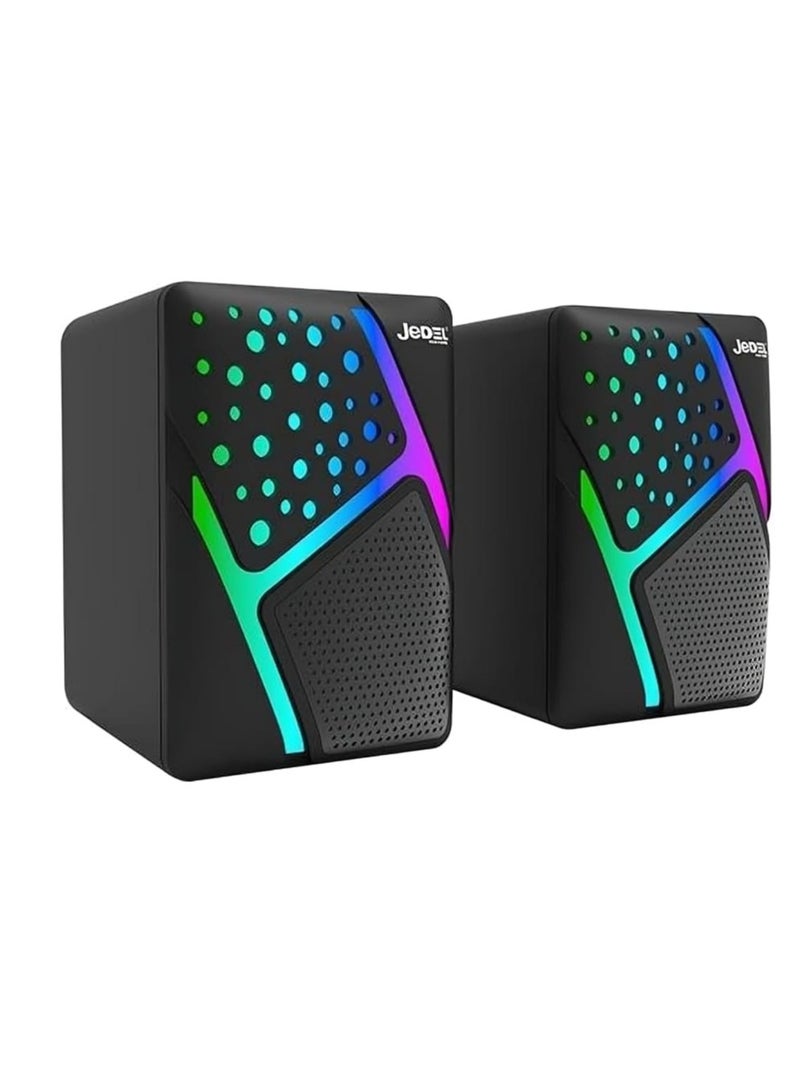 JeDEL Speaker Gaming S-527 for PC USB 2.0 Jack 3.5mm with Good Surround sound RGB lights Best Quality Melody Sound Gaming Speaker - Image 1