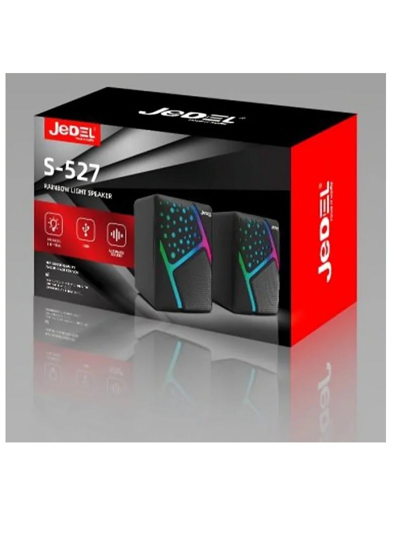 JeDEL Speaker Gaming S-527 for PC USB 2.0 Jack 3.5mm with Good Surround sound RGB lights Best Quality Melody Sound Gaming Speaker - Image 3