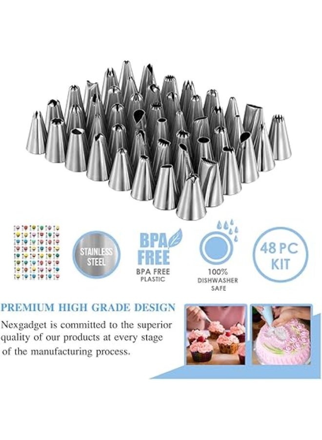 بريميفي مجموعة تزيين الكيك 107 قطع من لوازم الخبز مع قرص دوار 28 سم بريميفي أدوات نحت وأطراف ملاعق للكعك معجنات قطاعة وفوهات كيك للمبتدئين والمحترفين متعدد الألوان - Image 5