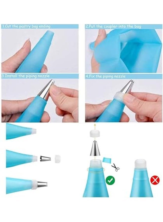 بريميفي مجموعة تزيين الكيك 107 قطع من لوازم الخبز مع قرص دوار 28 سم بريميفي أدوات نحت وأطراف ملاعق للكعك معجنات قطاعة وفوهات كيك للمبتدئين والمحترفين متعدد الألوان - Image 2