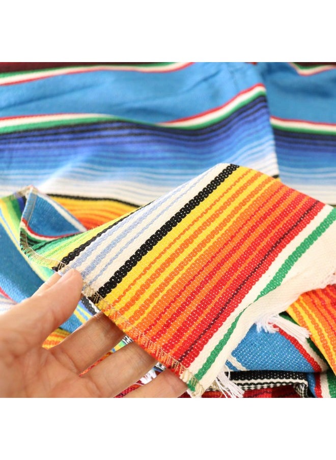GiftExpress - Mexican Poncho For Kids, Mexican Traditional Serape Poncho For Cinco De Mayo, Mexican Fiesta Theme Party Costume, Kids Mexican Serape Costume, Halloween Costume - Image 1