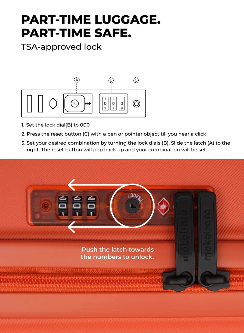 Mokobara The Aisle Trunk Set Of 2 - Durable Polycarbonate Material | Stardust, Orange