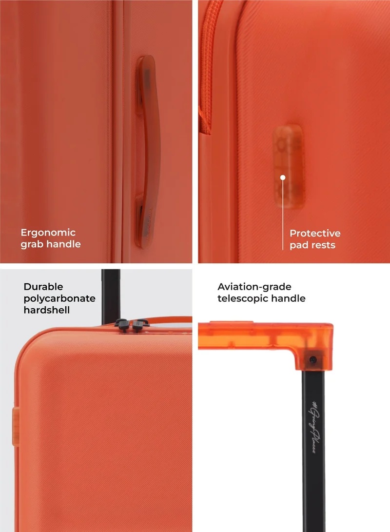Mokobara The Aisle Trunk Set Of 2 - Durable Polycarbonate Material | Stardust, Orange