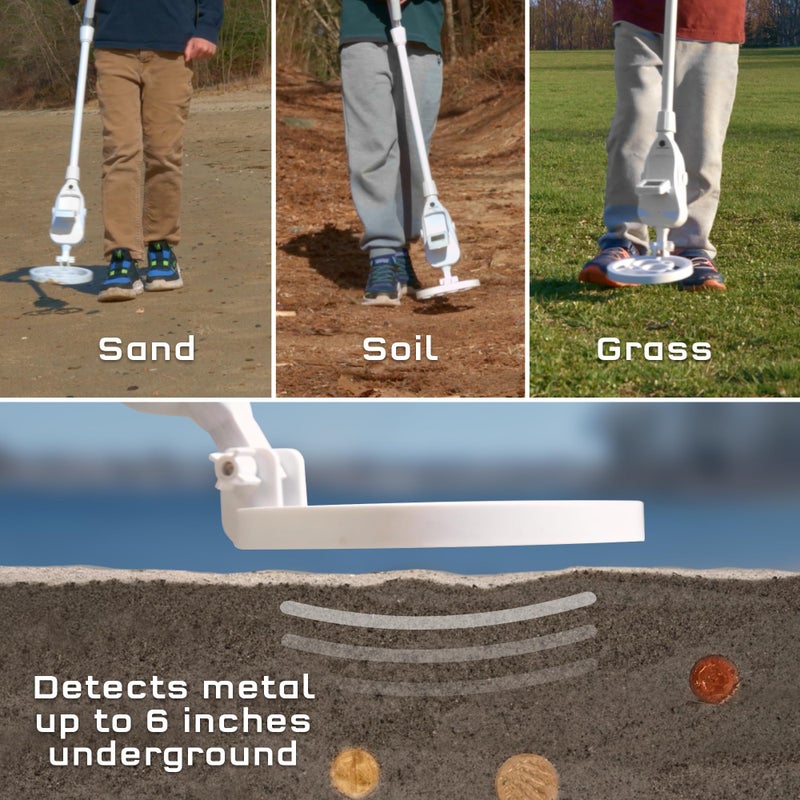 Thames & Kosmos The Thames & Kosmos Metal Detector Essential STEM Tool for Kids | Detects Metal 6â€ Deep, Lightweight & Ergonomic Design w/Adjustable Arm Length | LCD Screen w/Audio Feedback, Accurate Explorations - Image 3