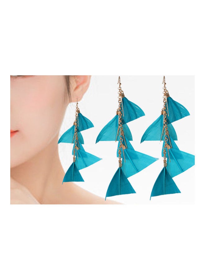 NIBEMINENT Colourful Multi Layer Feather Earrings  - Image 3