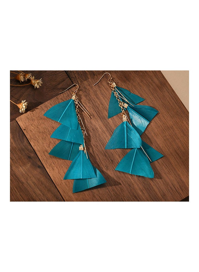 NIBEMINENT Colourful Multi Layer Feather Earrings  - Image 2