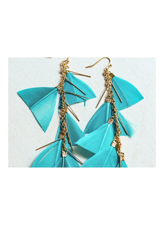 NIBEMINENT Colourful Multi Layer Feather Earrings  - Image 4