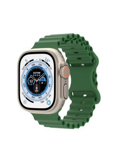 Replacement Strap Ocean Style Silicone Watch Band For Apple Watch Ultra 49mm&Watch Ultra 2 49mm / Series 9&8&7 45mm / SE 3&SE 2&6&SE&5&4 44mm / 3&2&1 42mm Glass
