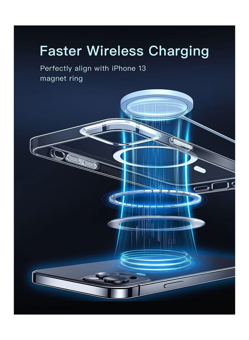 Magnetic iPhone 13 Pro Case Clear TPU Transparent with Shock Absorption Proof Anti Scratch Resistant Bumper Protective Crystal Cover - Image 4