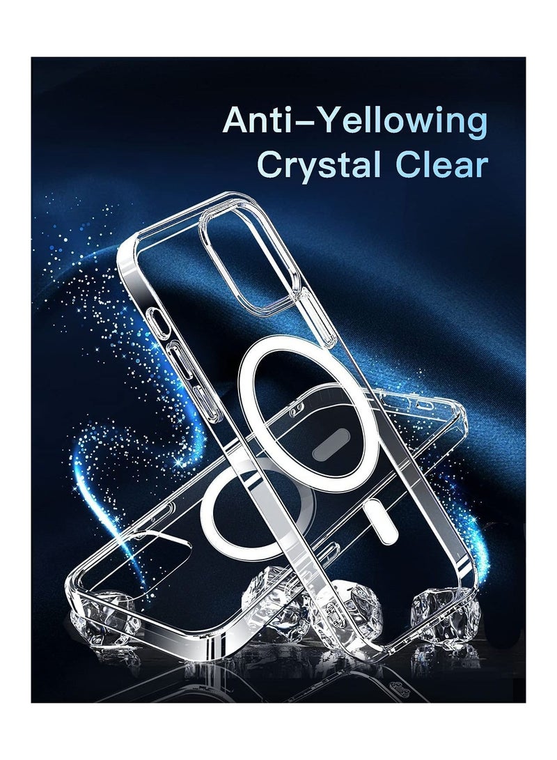 Magnetic iPhone 13 Pro Case Clear TPU Transparent with Shock Absorption Proof Anti Scratch Resistant Bumper Protective Crystal Cover - Image 2