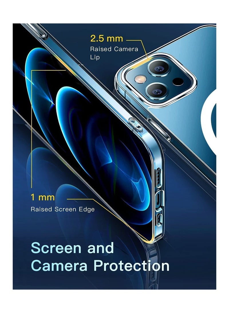 Magnetic iPhone 13 Pro Case Clear TPU Transparent with Shock Absorption Proof Anti Scratch Resistant Bumper Protective Crystal Cover - Image 3