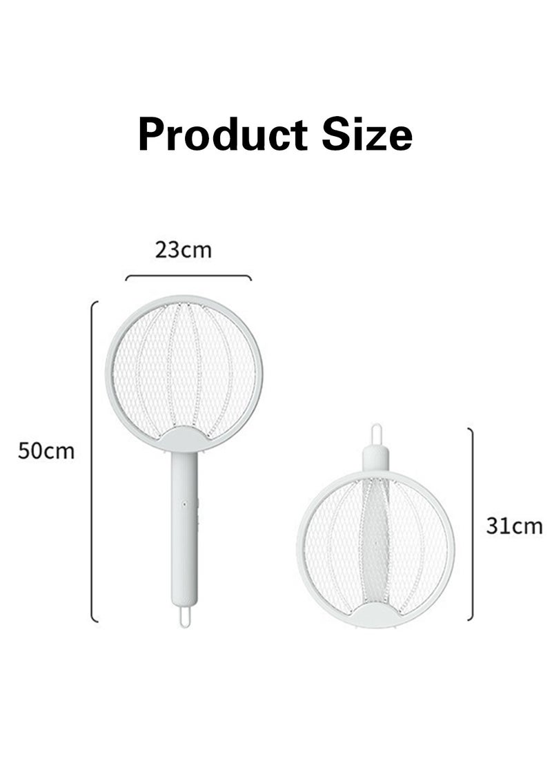 Electric Fly Swatter, 2 in 1 Bug Zapper Racket, Foldable Fly Swatter Electric, USB Rechargeable Fly Zapper with Powerful Grid 2-Layer Safety Mesh