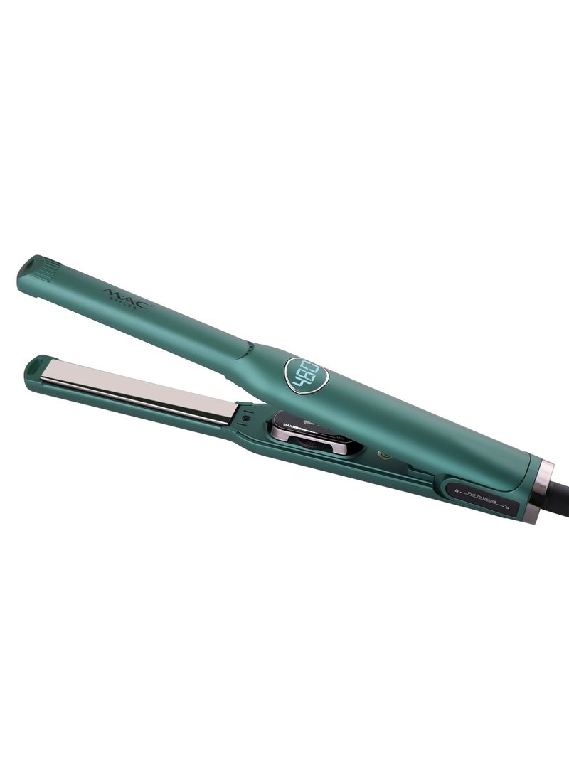 Mac Styler - مكواة تجعيد الشعر الاحترافية LCD من ماك للسفر، مكواة مسطحة صغيرة 2 في 1 من التيتانيوم للفتيات والنساء - Image 1
