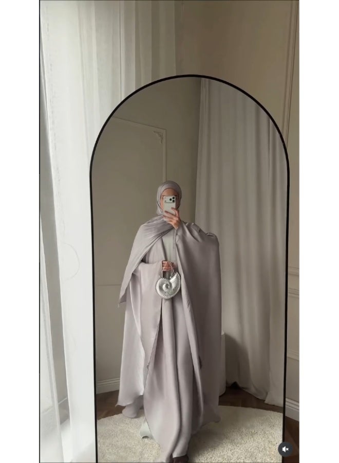 أربع قطعة مجموعة فستان الشرق الأوسط العادي فضفاضة فستان رداء أنيق - Image 1
