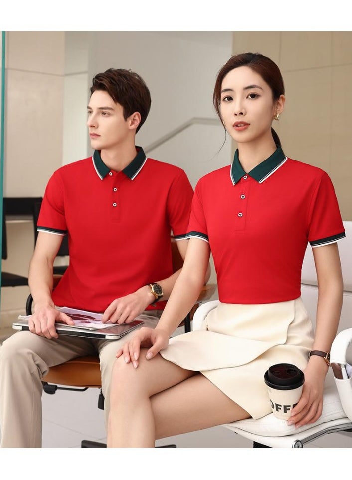 Summer Short Sleeve Polo Shirt Corporate Workwear Collared T-Shirt Men's Fashion  - Image 2