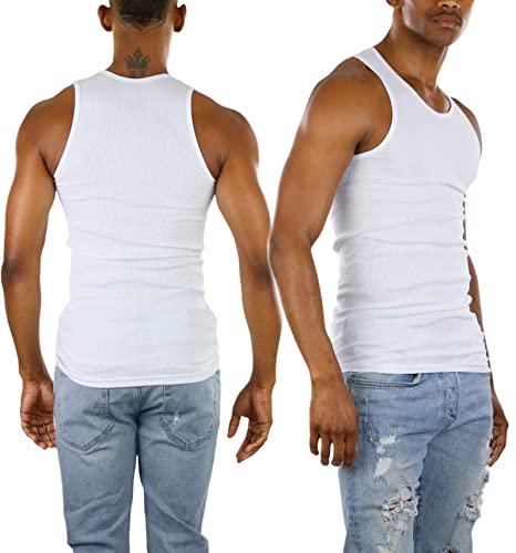 ToBeInStyle Men's 3 Pack A-Shirt Tank Top Undershirt- White - S - Image 2