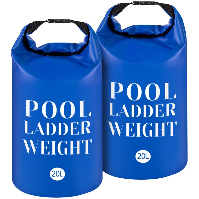 20L50LB 500D PVC Swimming Pool Ladder Weights 2 Pcs Waterproof Pool Step Weight Sand Bags Fillable Pool Stair Weight Anchor Bag with HeavyDuty Handle for Pool Steps