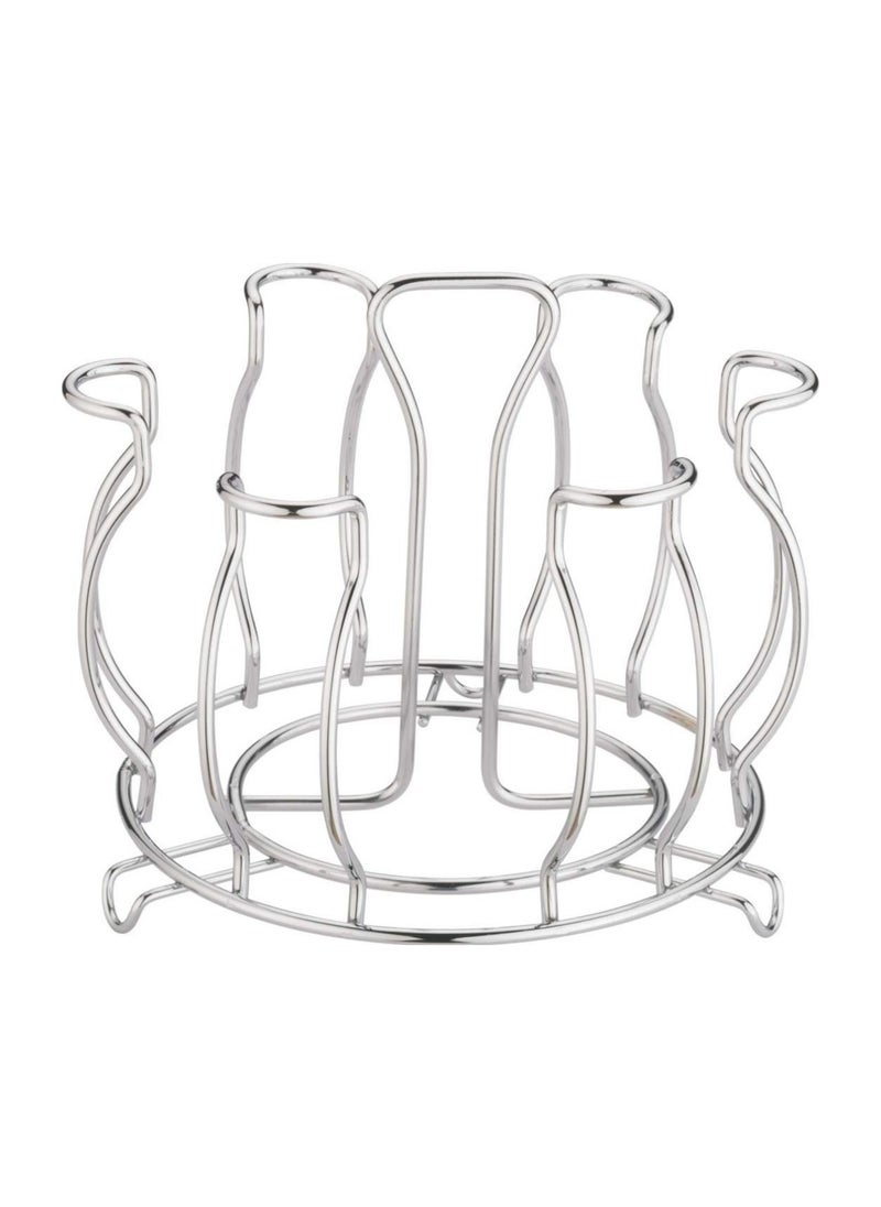 sulfar - Stainless Steel Glass Stand Glass Stand Glass Holder for Kitchen Dining Table (6 Glass Stand) Silver - Image 1