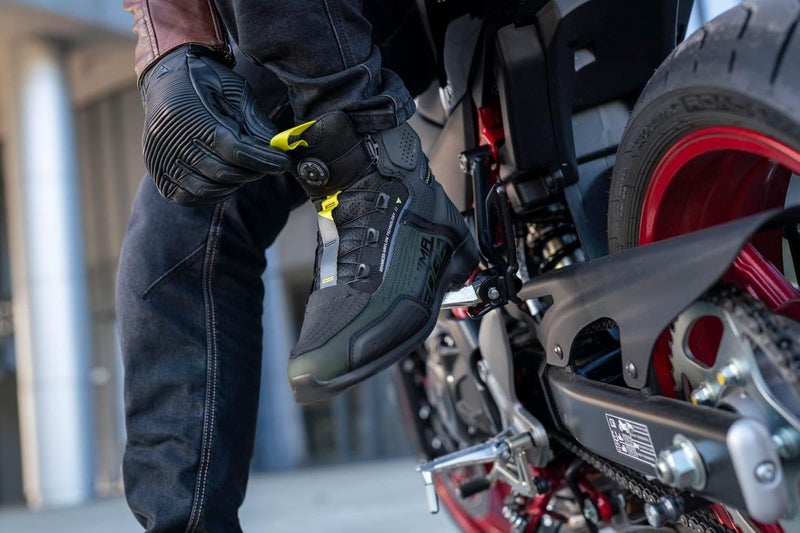 SHIMA EDGE Vented Motorbike Shoes for Men - Breathable Khaki Riding Boots with ATOP Closure System - Image 3