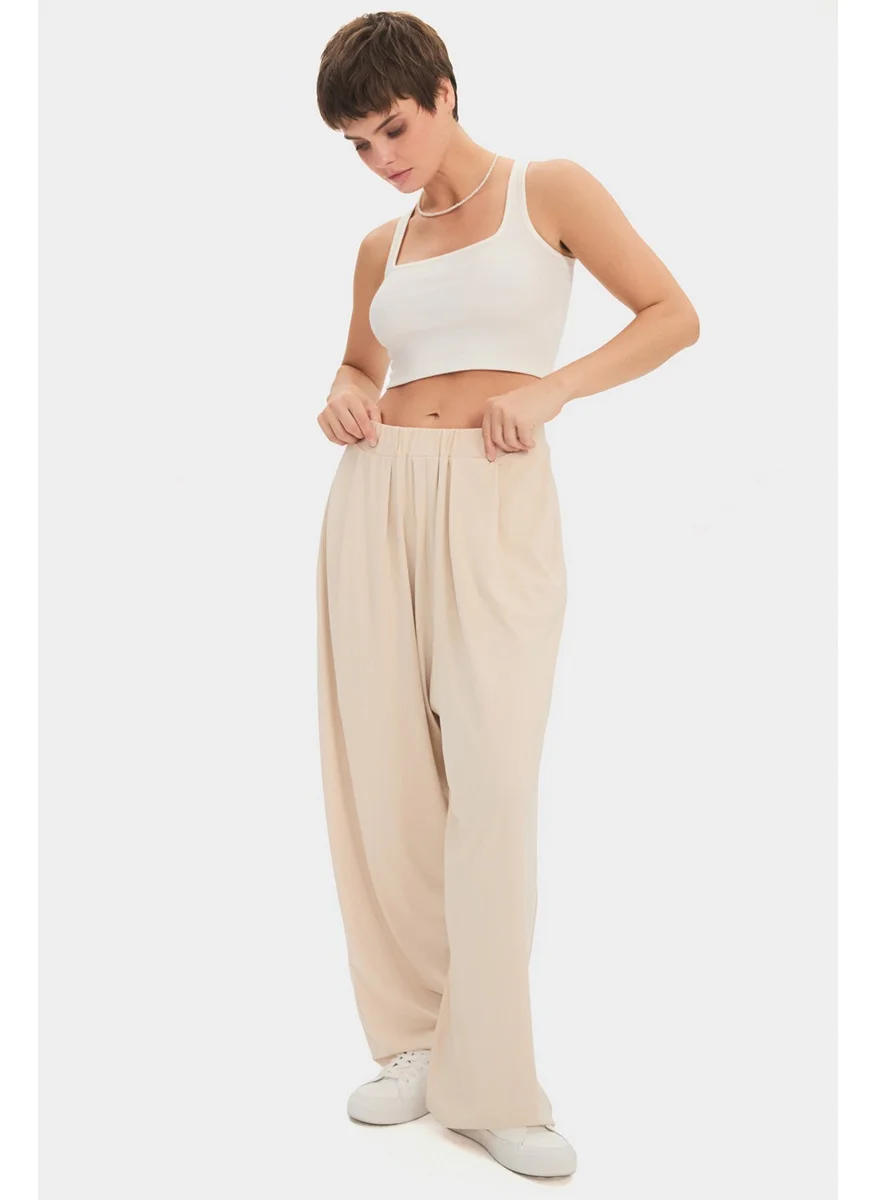 جون Women's Rayon Blend Wide Leg/Wide Leg Flowy Trousers