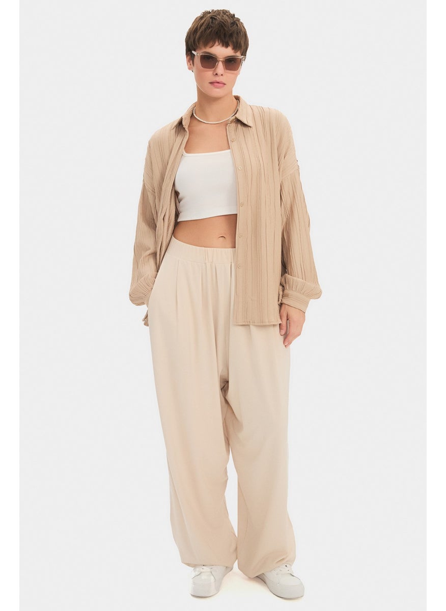 JUNE - Women's Rayon Blend Wide Leg/Wide Leg Flowy Trousers - Image 1