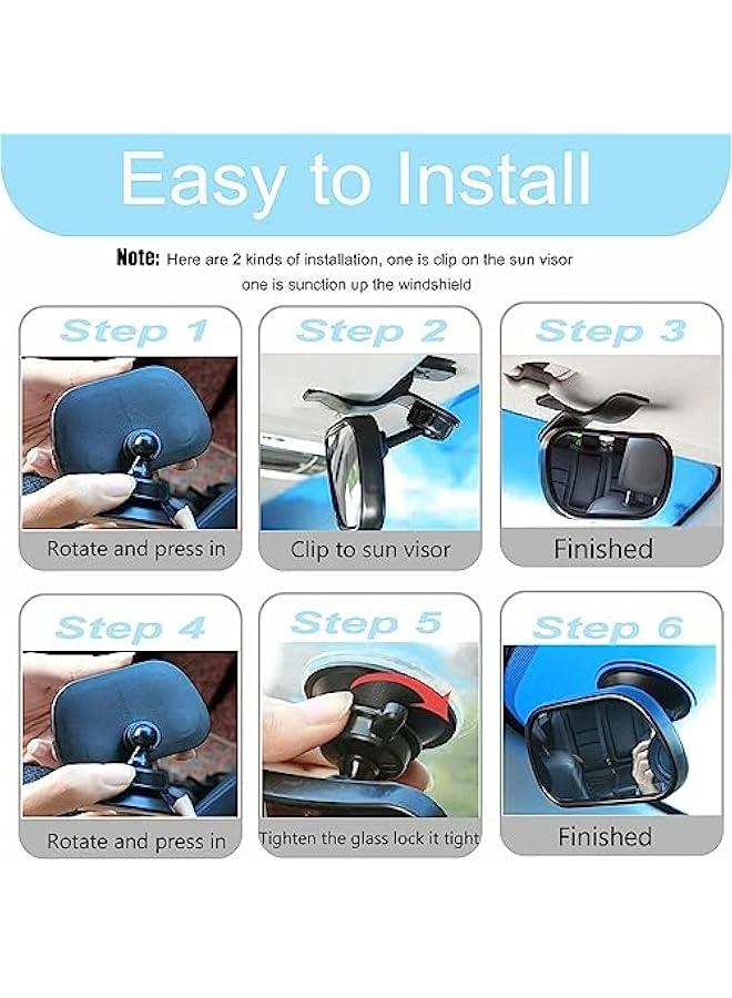 Adjustable 360° Rearview Baby Mirror for Car - Clip-On Back Seat Suction Cup Mirror - Image 5