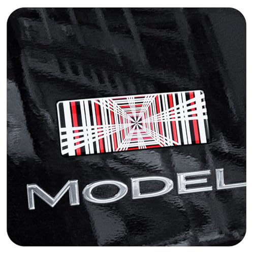 TSTESE Plaid Badge Emblem Compatible with Tesla Model 3 Y X S Cybertruck Roadster Highland Performance Exterior Rear Trunk Accessories Sticker Decal Decorations Trim Decor Motor Part Emblems Modification - Image 3