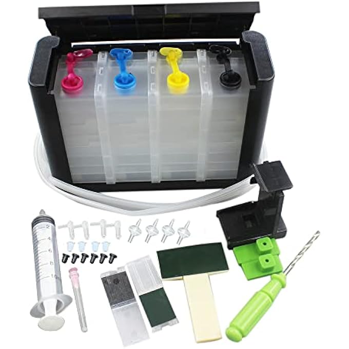 INK CONTINUOUS INK SPLY SYSTEM CISS INK TANK DIY KITS COMPATIBLE FOR HP 21 22 60XL 61XL 62XL 63XL 64XL 65XL 92XL 94XL 901XL 56XL 57XL 58XL 650XL 652XL INK CARTRIDGE - Image 1