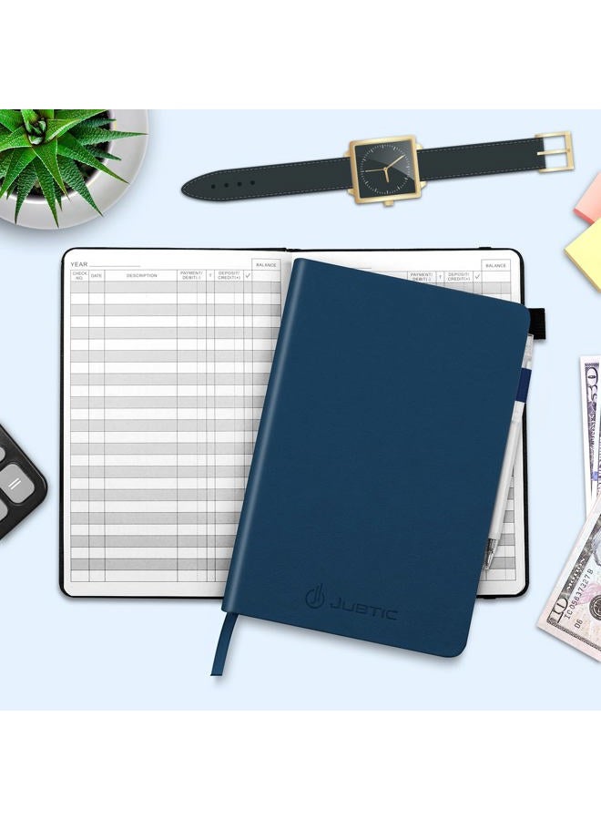 JUBTIC A5 Check Registers for Personal Checkbook, Ledger Transaction Registers Log Book for Small Business. Track Payments, Finances, Deposits, Debit Card and Bank Account - Blue - Image 2