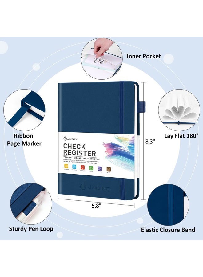 JUBTIC A5 Check Registers for Personal Checkbook, Ledger Transaction Registers Log Book for Small Business. Track Payments, Finances, Deposits, Debit Card and Bank Account - Blue - Image 3