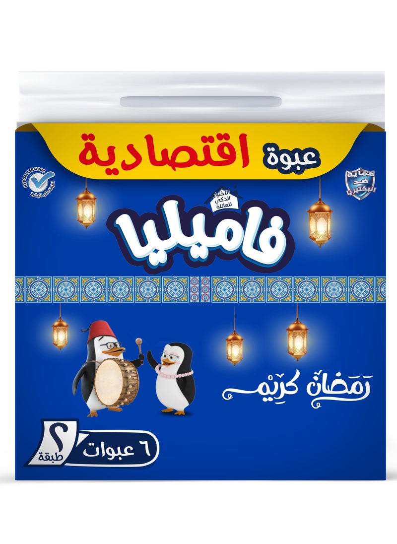 Familia - Anti Bacterial Facial Tissues 2 Ply  500 x 6 - Image 1