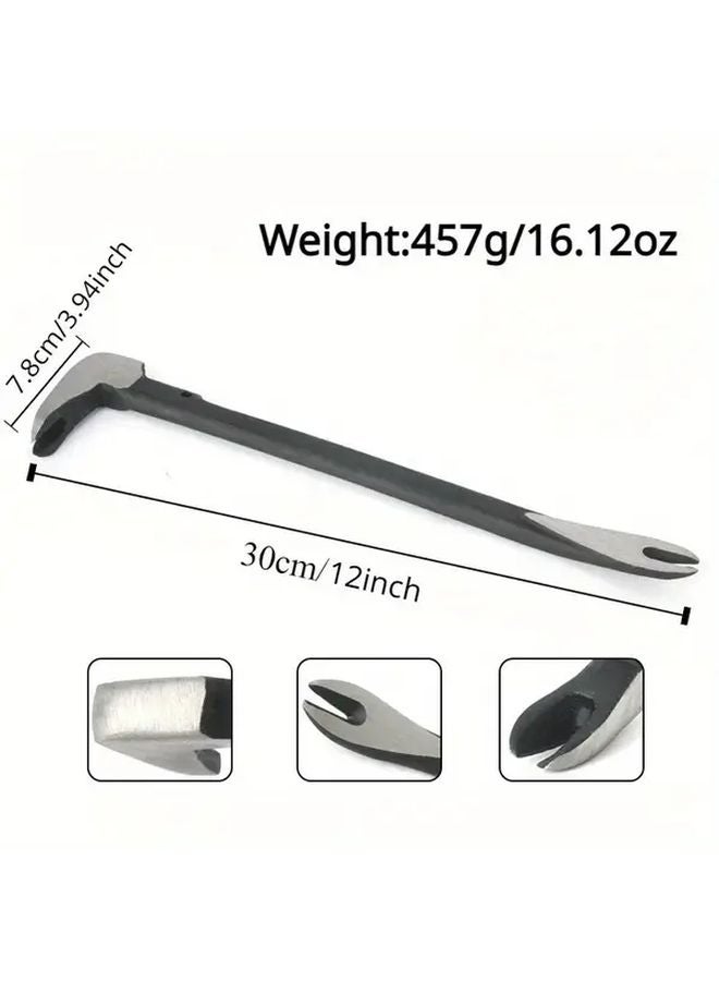 12 Inch Nail Puller Carbon Steel Remodeling Tool Multifunctional Pry Bar for Household Woodworking - Image 1