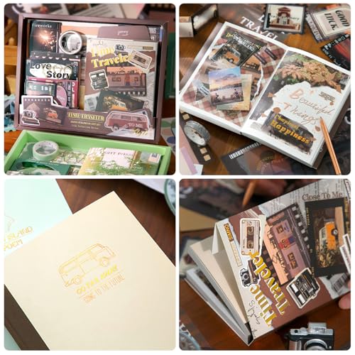 OFFIGIFT Scrapbook Supplies Kit, Vintage Junk journaling Supplies, Scrapbooking Kit with Aesthetic Ephemera Stickers, Stationary Set, Bullet Journaling Kit, Collage Craft Supplies Gift for Adults Women Starter - Image 5