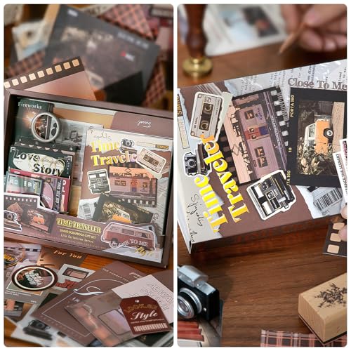 OFFIGIFT Scrapbook Supplies Kit, Vintage Junk journaling Supplies, Scrapbooking Kit with Aesthetic Ephemera Stickers, Stationary Set, Bullet Journaling Kit, Collage Craft Supplies Gift for Adults Women Starter - Image 4