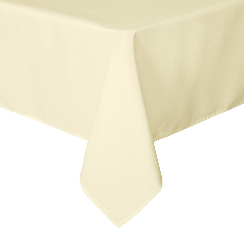 sancua Rectangle Tablecloth 90 x 132 Inch Water Resistant Spill Proof Washable Polyester Table Cloth Decorative Fabric Table Cover for Dining Tables Buffet Parties and Camping Beige