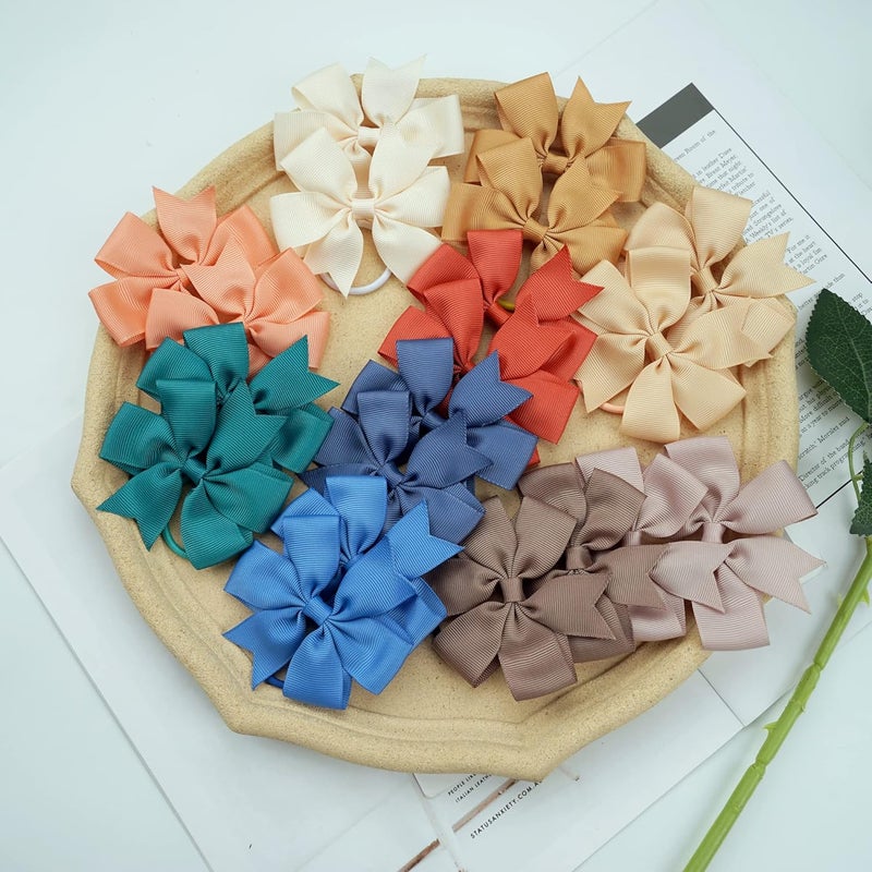 CellElection 40Pcs Baby Girls 3'' Boutique Grosgrain Ribbon Hair Bows Elastic Hair Ties Ponytail Holder Hair Bands in Pairs for Girls Toddlers Kids - Image 5