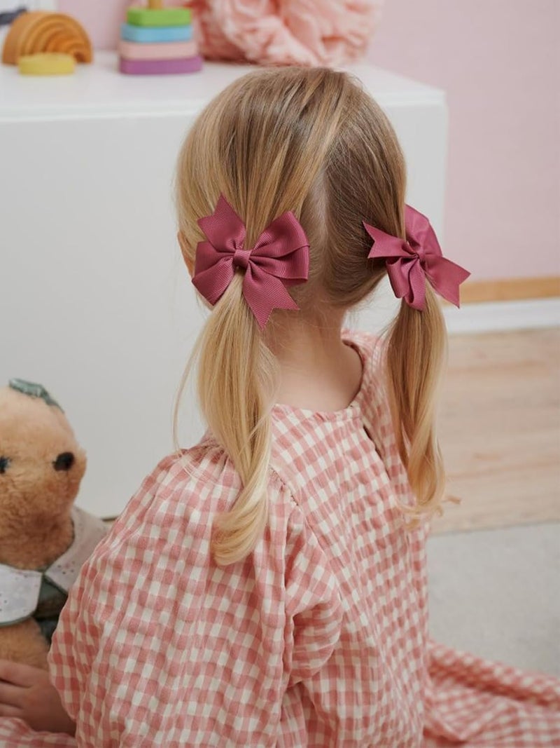 CellElection 40Pcs Baby Girls 3'' Boutique Grosgrain Ribbon Hair Bows Elastic Hair Ties Ponytail Holder Hair Bands in Pairs for Girls Toddlers Kids - Image 3