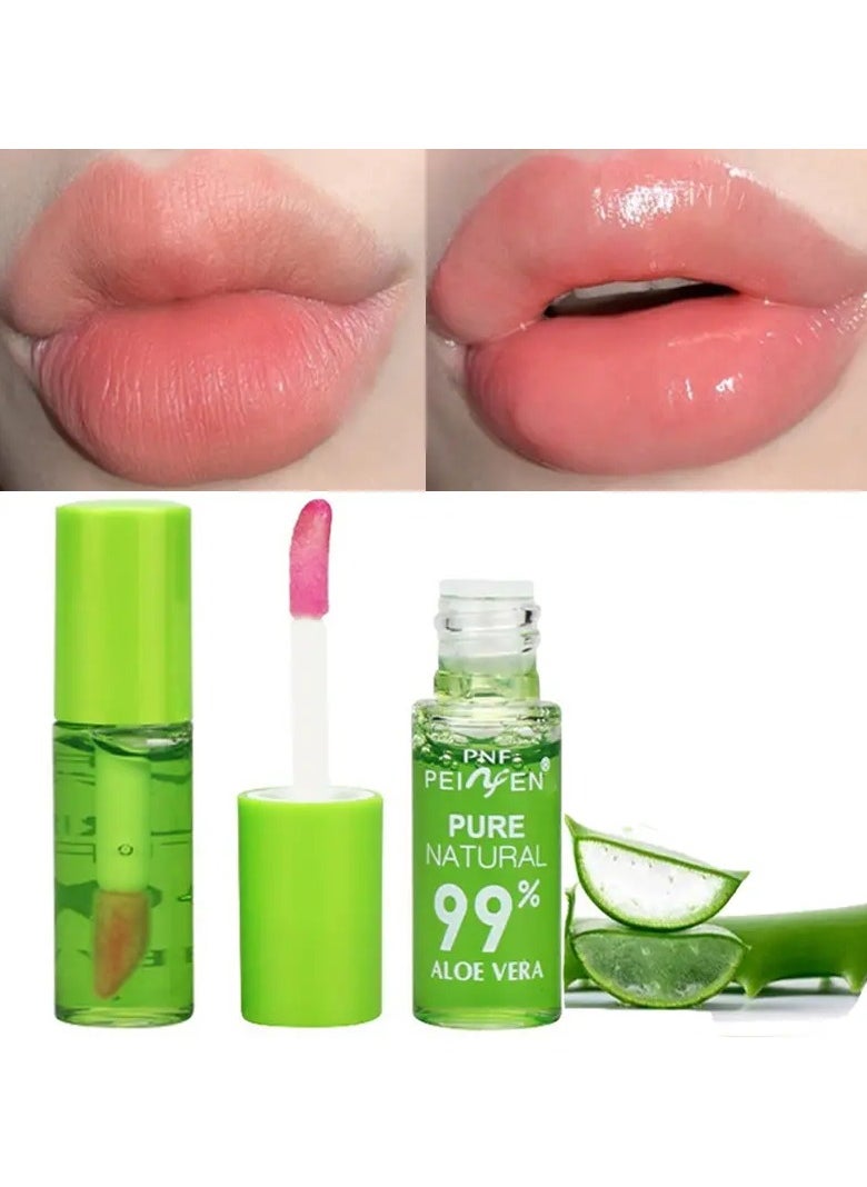 PNF - 4 PCS Nourishing Moisturizing Lip Gloss with Natural Aloe Vera Essence - Long Lasting Color Changing Waterproof Lip Care Lipstick Valentine's Day Gifts - Image 1