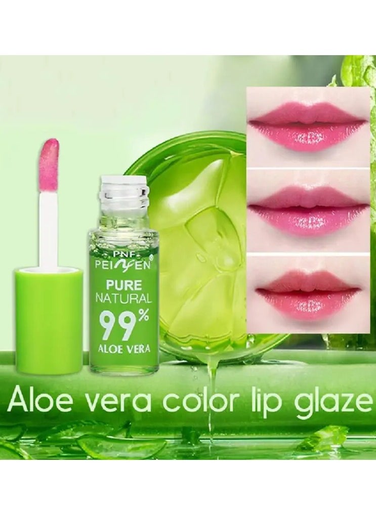 PNF - 4 PCS Nourishing Moisturizing Lip Gloss with Natural Aloe Vera Essence - Long Lasting Color Changing Waterproof Lip Care Lipstick Valentine's Day Gifts - Image 1