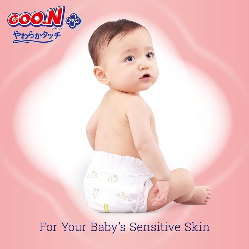 Goon Plus Diapers S Size up to 176 lb Unisex 1Pack 62 Count Tape Straps Sensitive Skin Made in Japan - Image 4