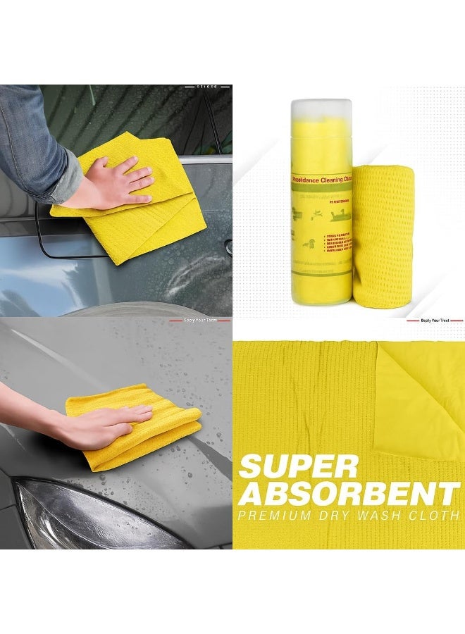ثري دي منشفة شمواه صفراء ثلاثية الأبعاد للتنظيف، 64×43 سم - Image 2