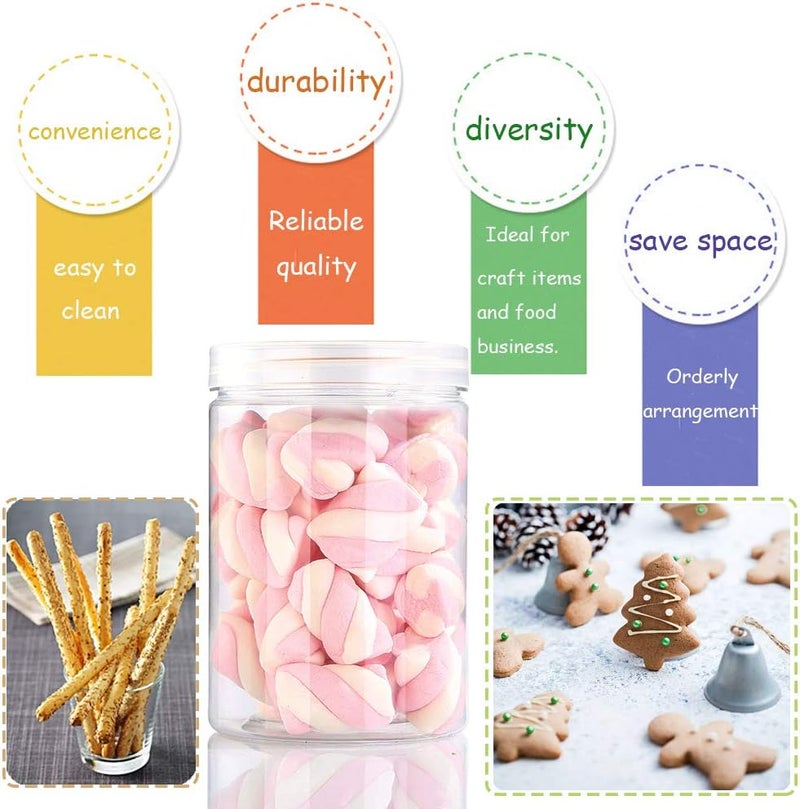 12 Pack Clear Plastic Jars with Lids,Plastic Containers with Lids for Cosmetics, Lotions, Body Butters, Slime & Beauty Products(9.5 oz) - Image 4