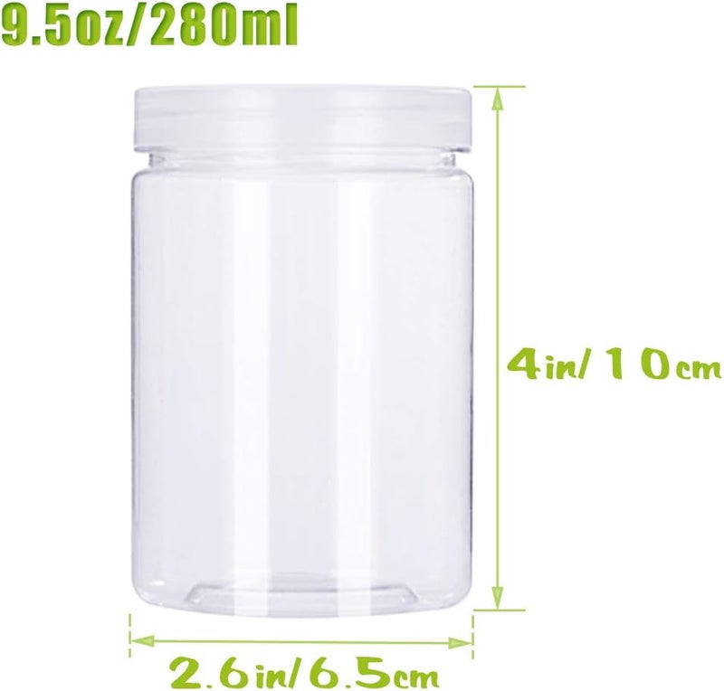12 Pack Clear Plastic Jars with Lids,Plastic Containers with Lids for Cosmetics, Lotions, Body Butters, Slime & Beauty Products(9.5 oz) - Image 2