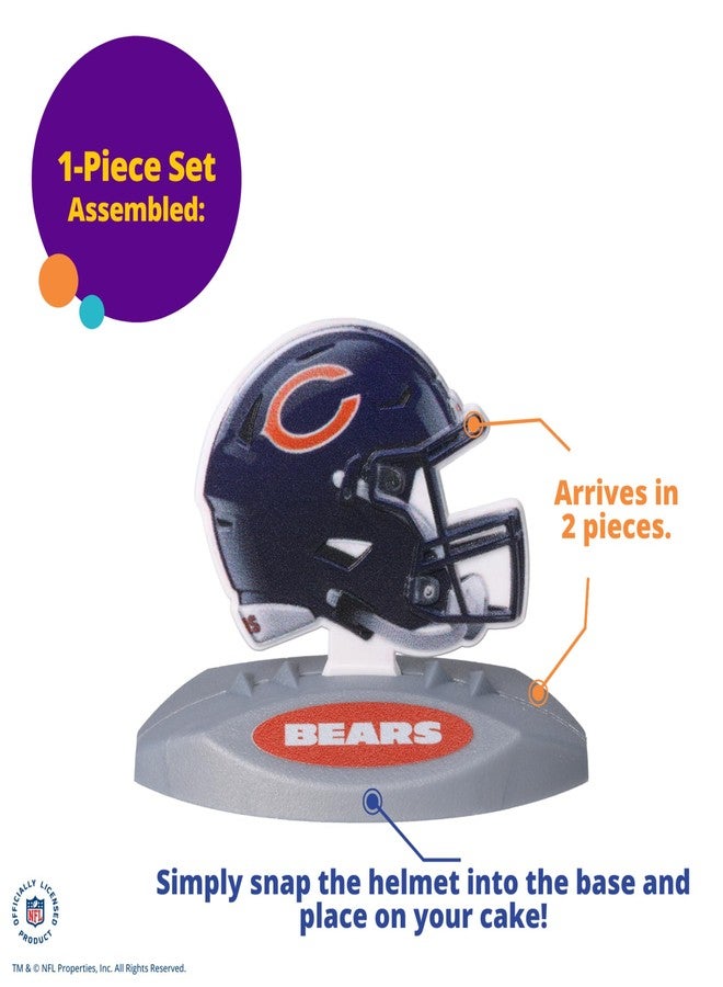 DecoPac NFL Chicago Bears Cake Decoration, Football Helmet Cake Topper, Officially Licensed Product Of The NFL, Ready To Use Birthday Cake Decoration - Image 4