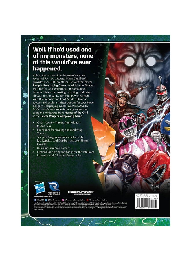 Renegade Game Studios Renegade Game Studios: Power Rangers RPG Finster’s Monster-Matic Cookbook Sourcebook - Hardcover Book, Roleplaying Game, Create 100+ Threats, Ages 14+  - Image 2