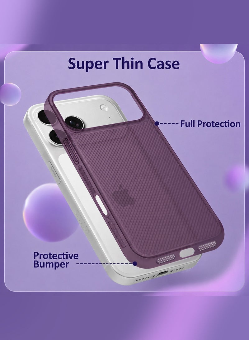 Case Cover for iPhone 17 Pro , Air Skin Line Design Back Cover, Sturdy Durable Ultra-Thin Case, Drop Protection Cover - Purple - Image 5